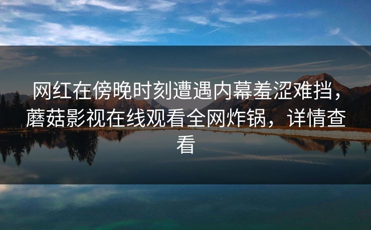 网红在傍晚时刻遭遇内幕羞涩难挡，蘑菇影视在线观看全网炸锅，详情查看