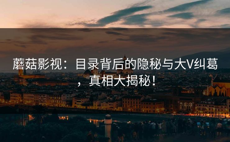 蘑菇影视：目录背后的隐秘与大V纠葛，真相大揭秘！